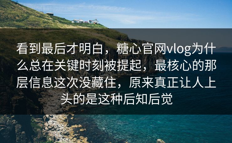 看到最后才明白,糖心官网vlog为什么总在关键时刻被提起,最核心的那层信息这次没藏住,原来真正让人上头的是这种后知后觉