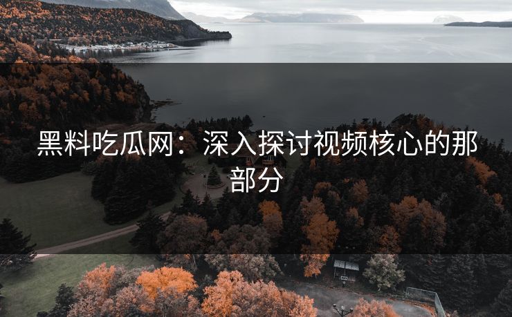黑料吃瓜网：深入探讨视频核心的那部分